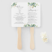 Éventail Mariage d'été Eucalyptus de verdure rustique. (Devant et derrière)