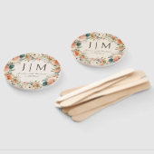 Éventail Mariage d'Eucalyptus Floral de Crème de Pêche (Non-assemblé)