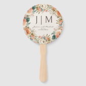 Éventail Mariage d'Eucalyptus Floral de Crème de Pêche (Devant)