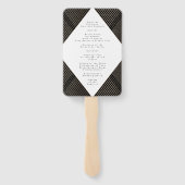 Éventail Mariage Diamond Géométrique Black Gold Gatsby (Dos)