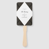 Éventail Mariage Diamond Géométrique Black Gold Gatsby (Devant)