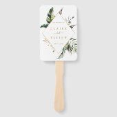 Éventail Mariage d'or de feuillage tropical (Devant)