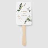 Éventail Mariage d'or de feuillage tropical (Dos)