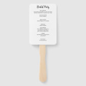 Éventail Mariage Élégance Moderne Noir et Blanc  (Dos)