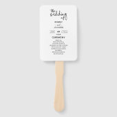 Éventail Mariage Élégance Moderne Noir et Blanc  (Devant)