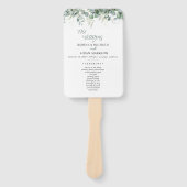 Éventail Mariage Élégant avec Verdure d'Eucalyptus (Devant)
