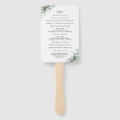 Éventail Mariage Élégant avec Verdure d'Eucalyptus (Dos)