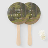 Éventail Mariage Élégant en Forêt Rustique (Devant et derrière)