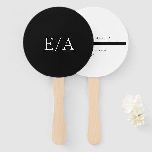 Éventail Mariage Élégant Moderne Minimaliste Monogramme Noi