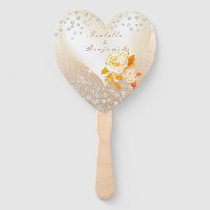 Éventail Mariage Elegant Rose Gold Papier