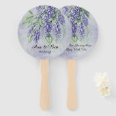 Éventail Mariage en marbre Lavender Wisteria Fleurs (Devant et derrière)