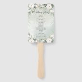 Éventail Mariage Feuille des Roses blanches (Dos)