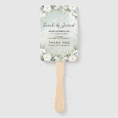 Éventail Mariage Feuille des Roses blanches (Devant)