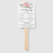 Éventail Mariage Fleur Rose Blush (Dos)