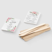 Éventail Mariage Fleur Rose Blush (Non-assemblé)