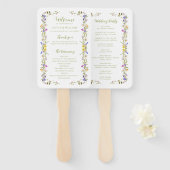 Éventail Mariage Fleur sauvage de jardin Whimsical (Devant et derrière)
