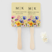 Éventail Mariage Fleur sauvage Elegant Boho (Devant et derrière)