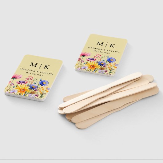 Éventail Mariage Fleur sauvage Elegant Boho (Non-assemblé)