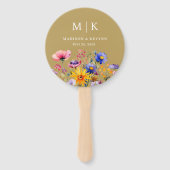 Éventail Mariage Fleur sauvage Elegant Boho (Devant)