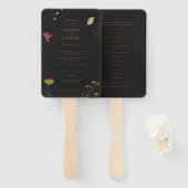 Éventail Mariage Fleur sauvage Leander (Devant et derrière)