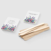 Éventail Mariage Fleur sauvage turquoise et violette (Non-assemblé)