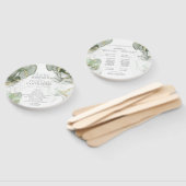 Éventail Mariage | Fleurs rose pâle Argent Sage Feuille Han (Non-assemblé)