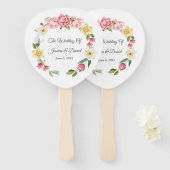 Éventail Mariage floral (Devant et derrière)