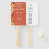 Éventail Mariage Floral Automnal (Devant et derrière)