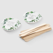 Éventail Mariage floral blanc blanc de couronne de verdure  (Non-assemblé)