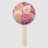 Éventail Mariage floral blanc et or (Dos)