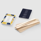 Éventail Mariage Floral bleu Gold Navy (Non-assemblé)