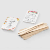 Éventail Mariage Floral Été Rose et Orange  (Non-assemblé)