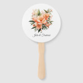 Éventail Mariage Floral Fuzz pêche (Devant)