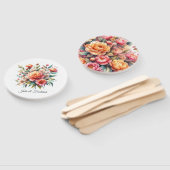 Éventail Mariage Floral Fuzz pêche (Non-assemblé)