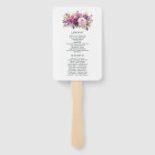 Éventail Mariage floral Mauve et Gold (Dos)