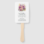 Éventail Mariage floral Mauve et Gold (Devant)