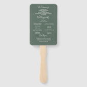 Éventail Mariage floral minimal vert forêt (Dos)