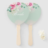 Éventail Mariage floral rose (Devant et derrière)