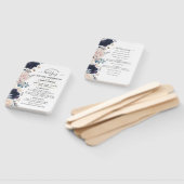 Éventail Mariage floral rose et bleu clair (Non-assemblé)