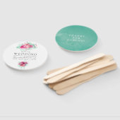 Éventail Mariage floral rose et menthe Favoriser (Non-assemblé)