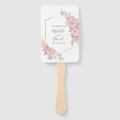 Éventail Mariage floral rose or de Bohême (Devant)