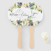 Éventail Mariage Floral Rustique Bienvenue Fan Main (Devant et derrière)