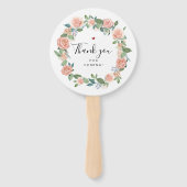 Éventail Mariage Floral Rustique Bienvenue Fan Main (Dos)