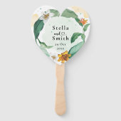 Éventail Mariage floral tropical coloré (Devant)