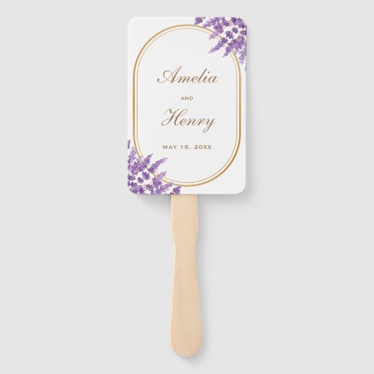 Éventail Mariage floral violet moderne (Dos)