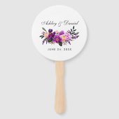Éventail Mariage floral violet ultra violet (Dos)