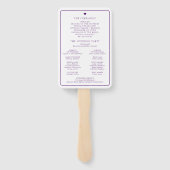 Éventail Mariage Floral Wisteria Aquarelle Violet (Dos)