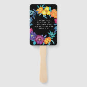 Éventail Mariage Florales Aquarelle Vive Fête Mexicaine (Dos)