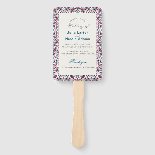 Éventail Mariage géométrique en treillis marocain (Devant)