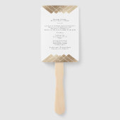 Éventail Mariage géométrique White Gold Gatsby (Dos)